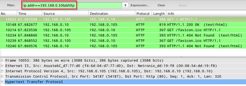 Analizar tráfico de red con Wireshark: tipo de tráfico y dirección IP