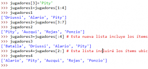 Ejemplos de slices con listas en Python