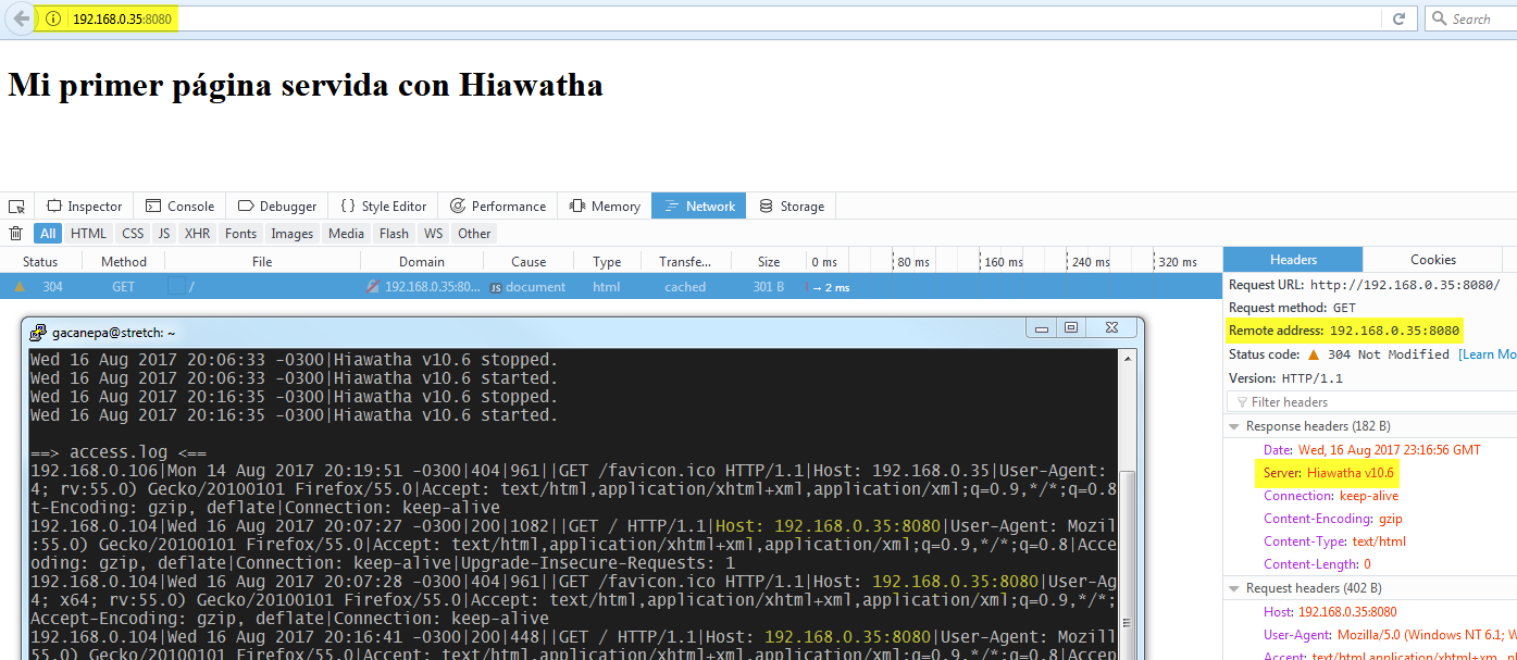Usar Hiawatha para servir una página web estática