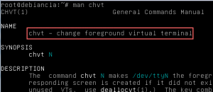 Utilizar chvt para cambiar de una terminal a otra en el modo texto
