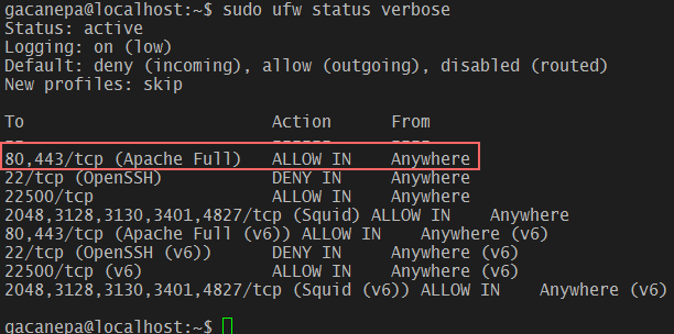 Usar ufw en Linux para ver las conexiones permitidas y bloqueadas