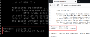 Uso de lsusb: versionies del archivo usb.ids